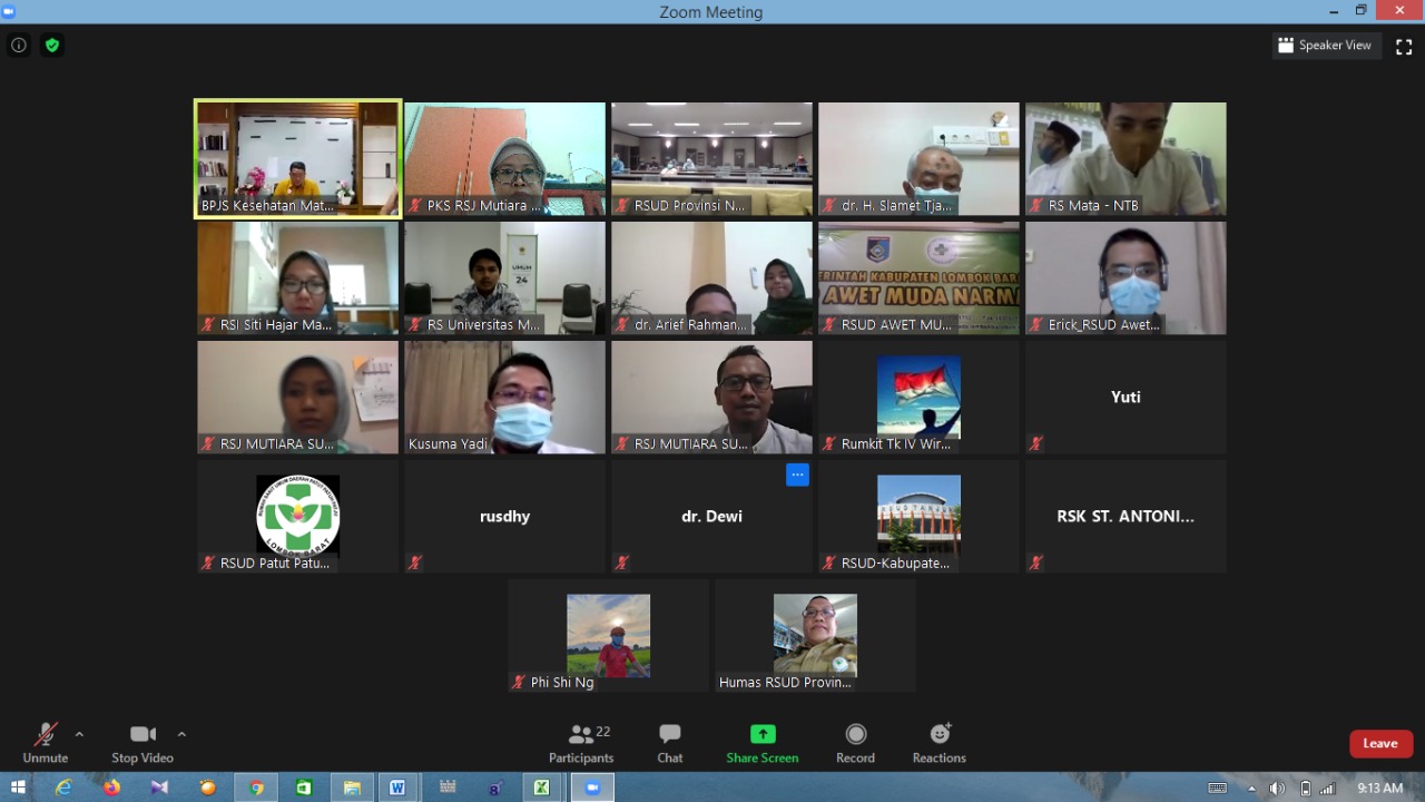 RSJ MUTIARA SUKMA HADIRI PERTEMUAN BERSAMA BPJS KESEHATAN CABANG KOTA MATARAM